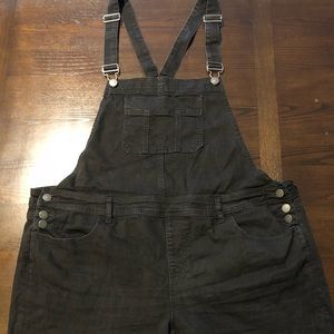 Torrid Overalls black denim 20 straight leg